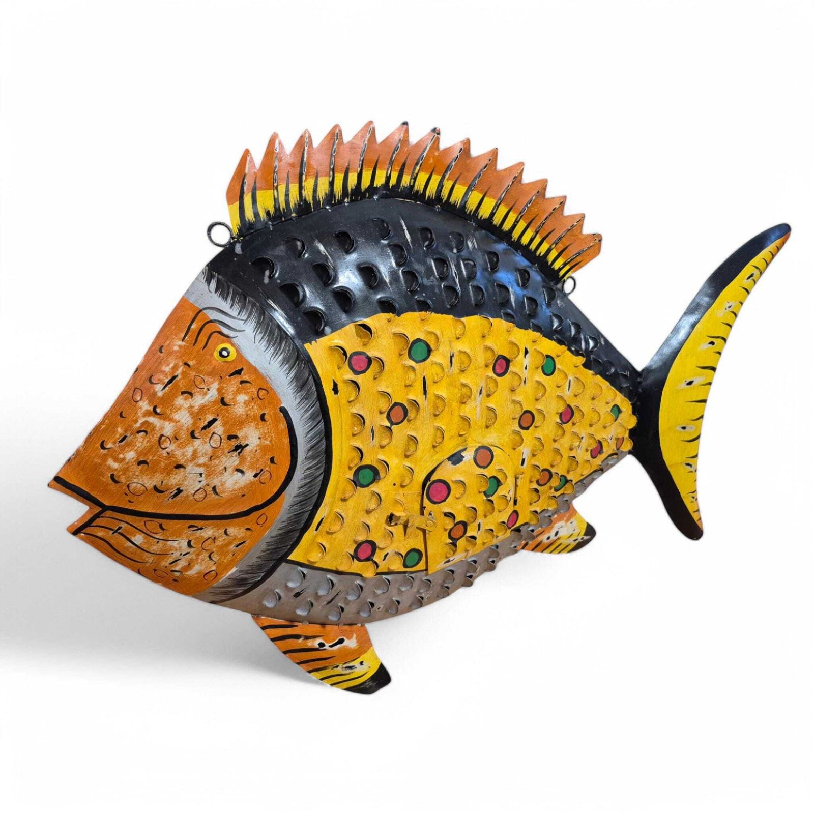 Large Metal Unique Tropical Fish Garden Tea Light Candle Holder Hanging Fish Lantern