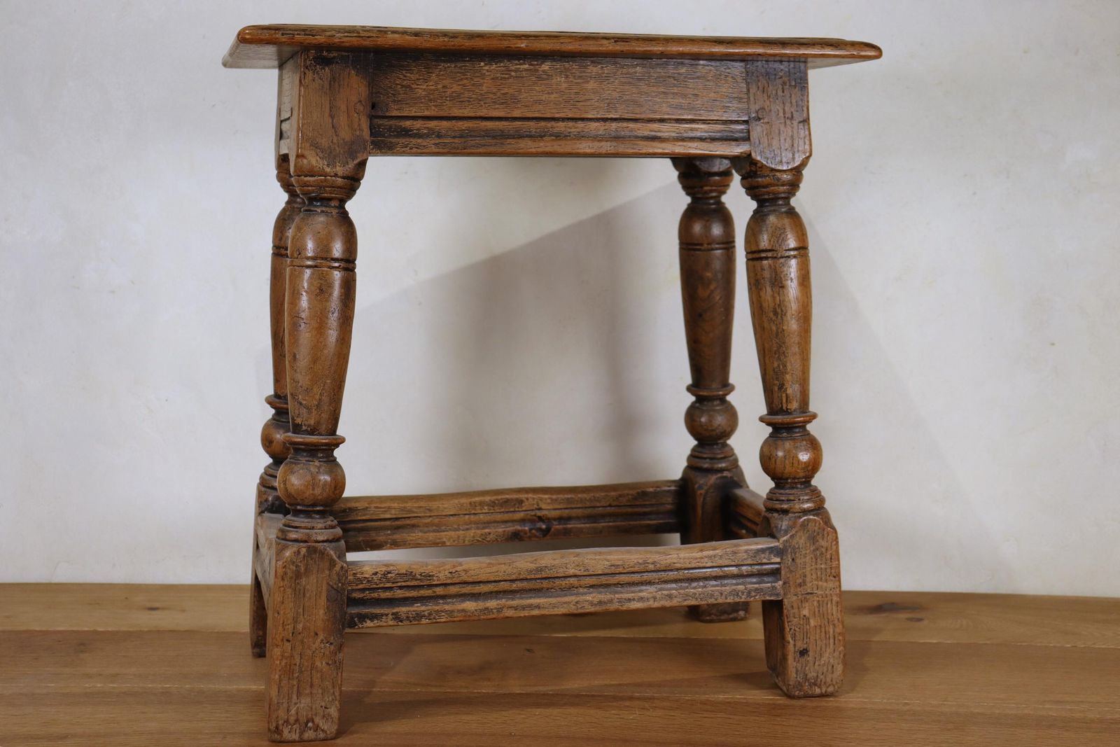 Antique Solid Oak Patinated Joint Stool Bench (St.211) photo furniture