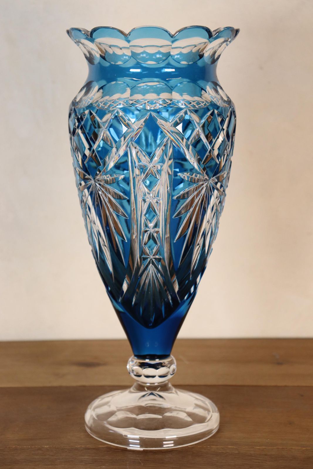 Stunning Vase In Petrol Blue Crystal Attributed To The Val Saint Lambert Factory (St.262) photo furniture