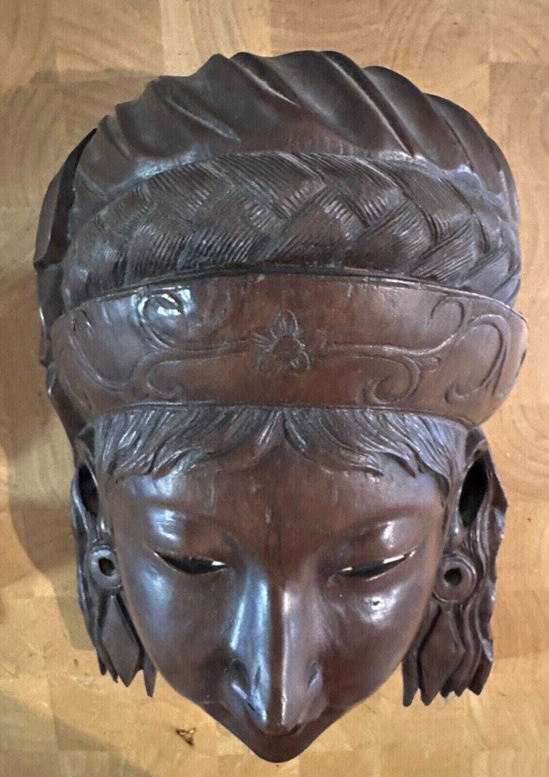 19th Century Wood Carved Chinese Mask Rosewood photo furniture