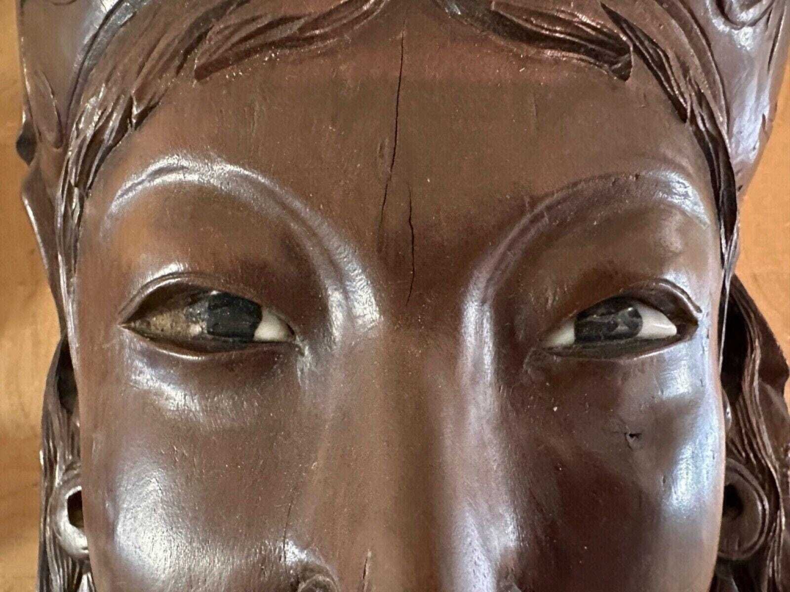 19th Century Wood Carved Chinese Mask Rosewood photo for sale