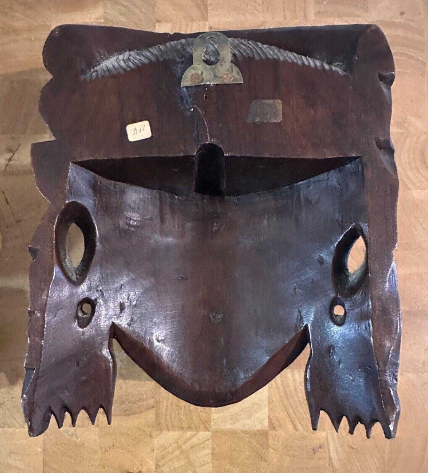 19th Century Wood Carved Chinese Mask Rosewood photo Art