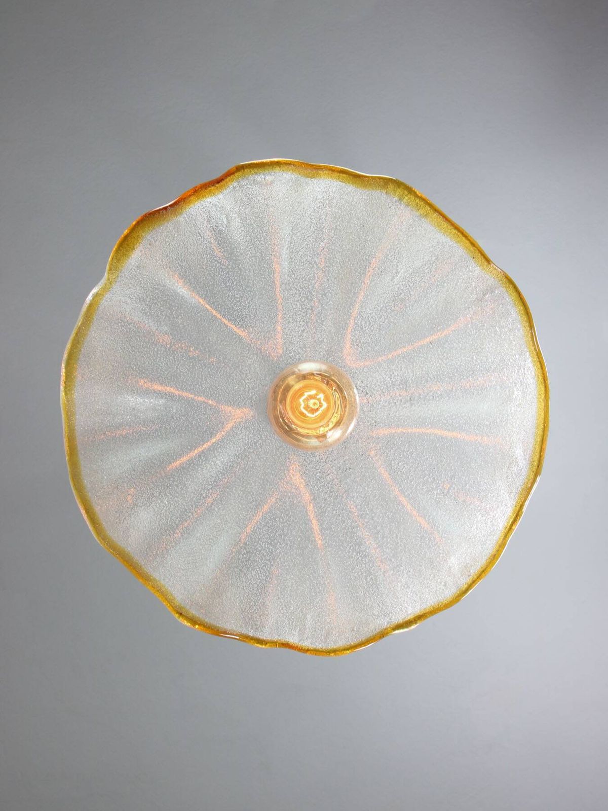 Mid Century Italian Murano Glass And Brass Pendant Lamp photo buy