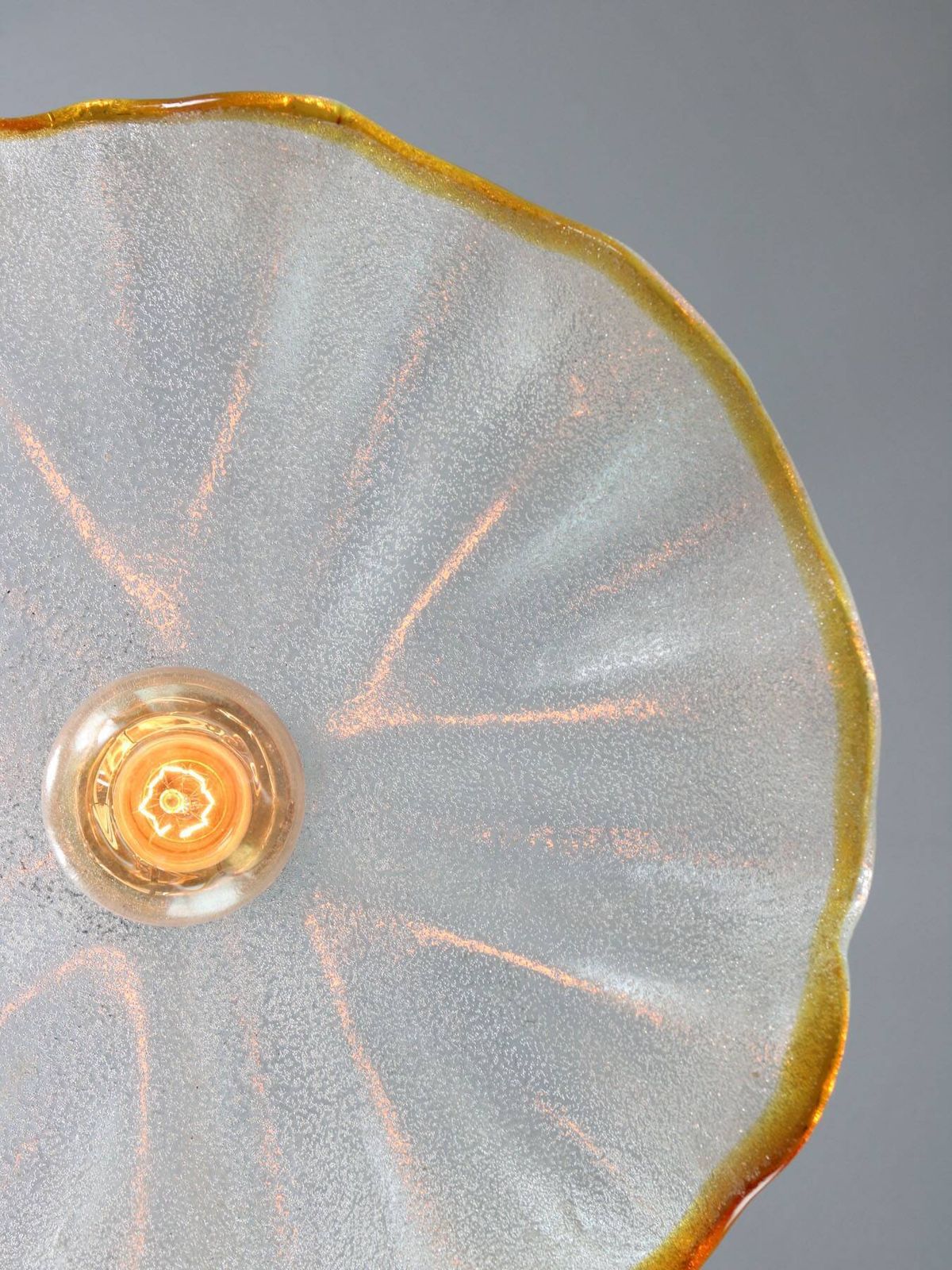 Mid Century Italian Murano Glass And Brass Pendant Lamp photo vintage