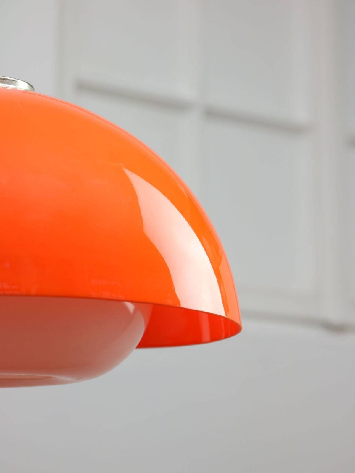 Space Age Italian Orange Acrylic Glass Pendant Lamp, 1970s photo vinterior