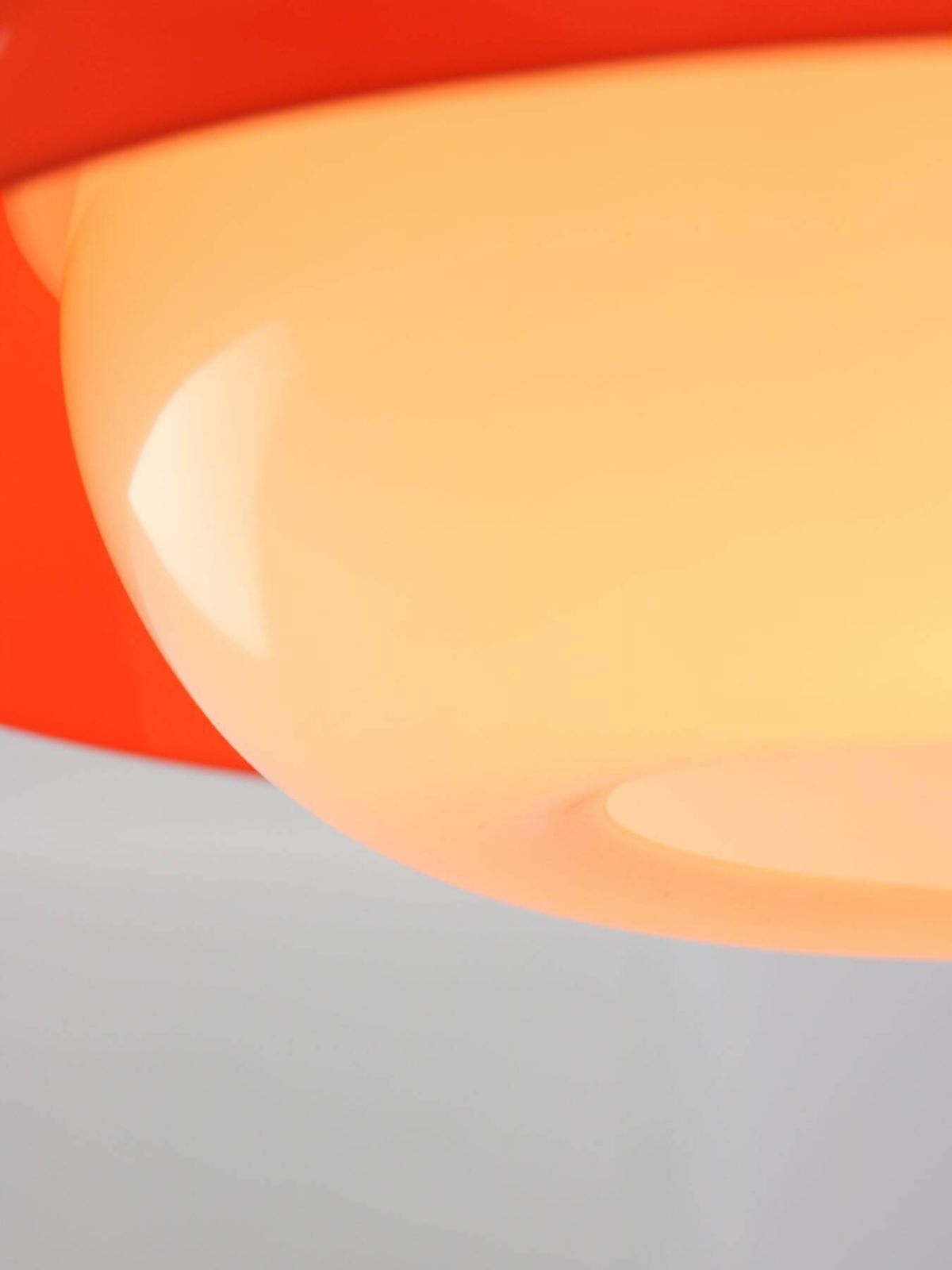 photo vintage Space Age Italian Orange Acrylic Glass Pendant Lamp, 1970s