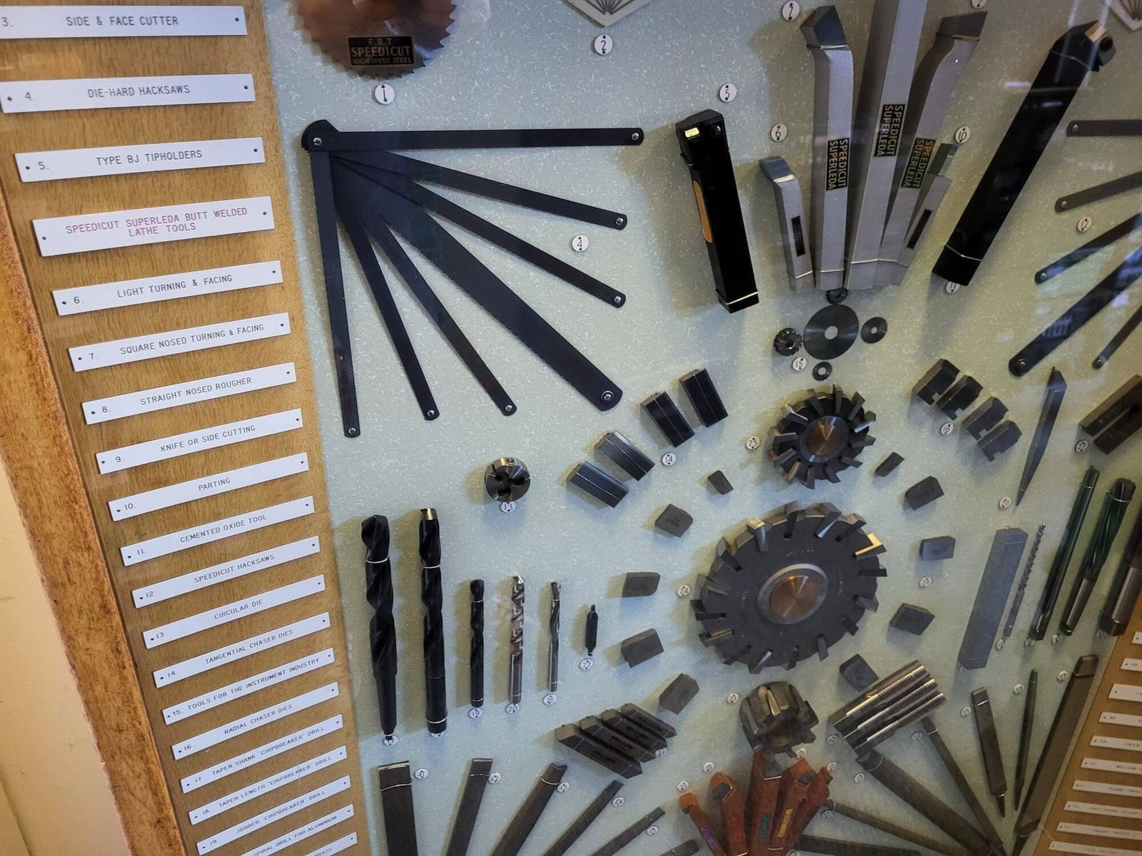 Firth Brown Tools Ltd Vintage Tools Advertising / Teaching Display Cabinet Full Of Original Tools photo for sale