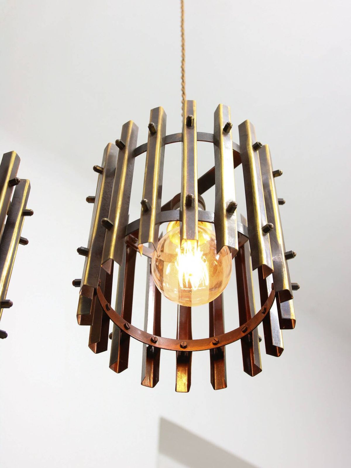 photo buy Vintage Italian Brass Pendant Lights, 1970s, Set Of 2