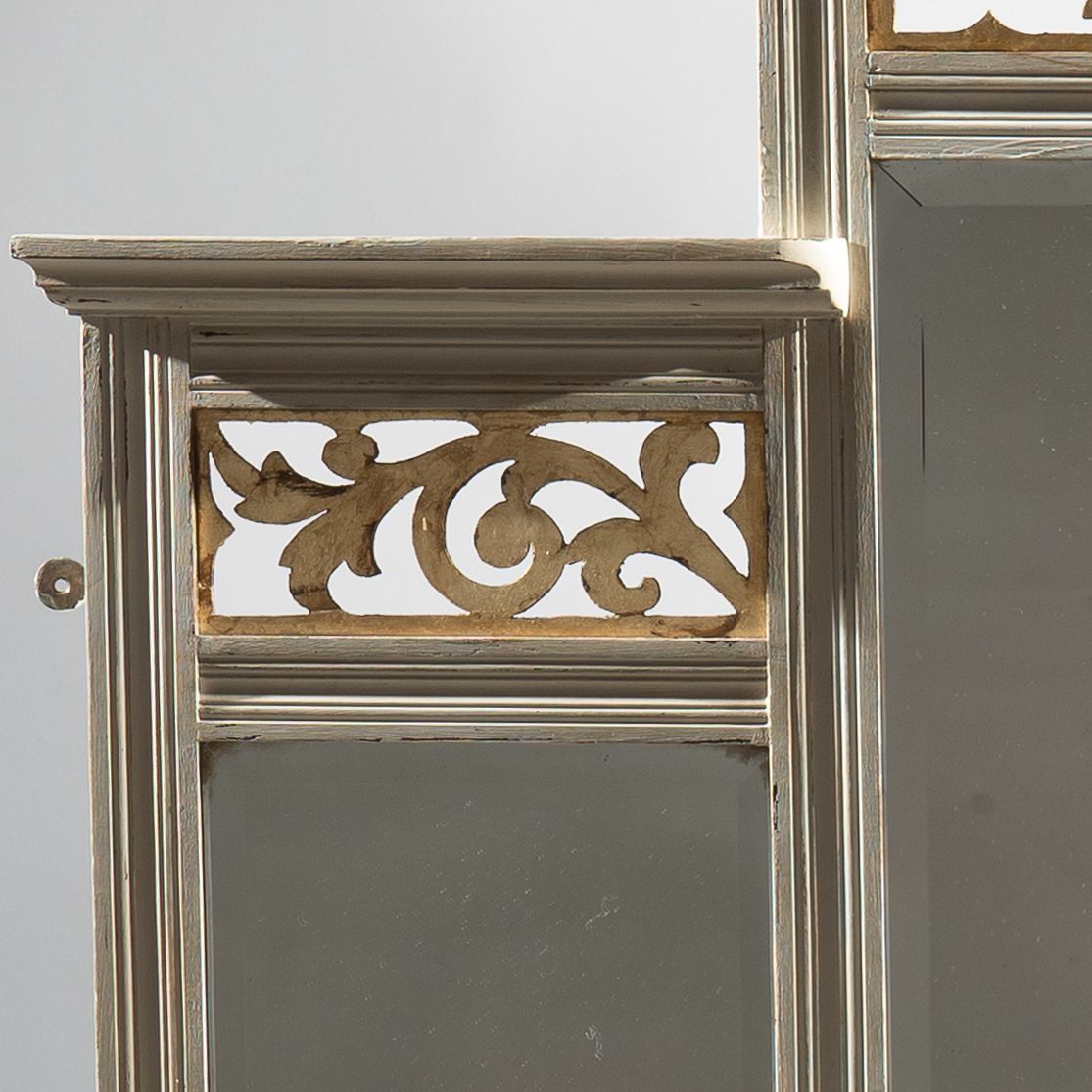 19th Century Victorian English Painted And Parcel   Gilt Overmantle Mirrror photo buy