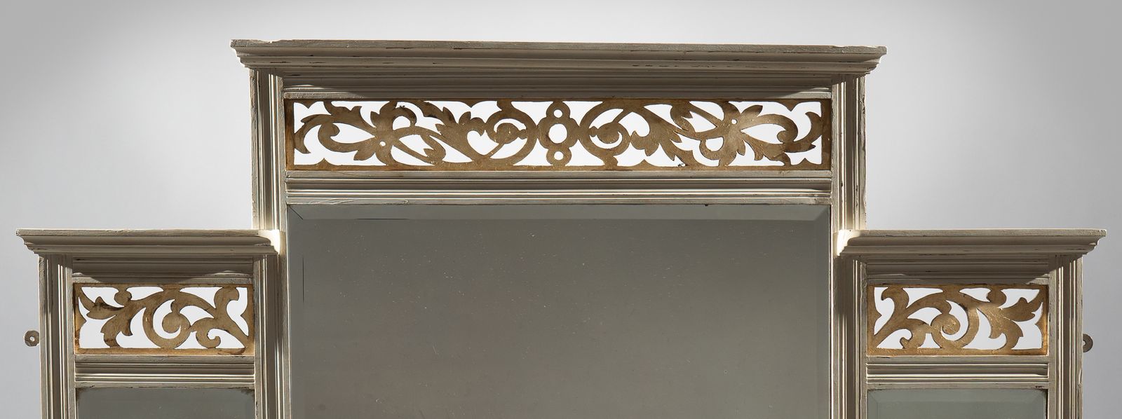 19th Century Victorian English Painted And Parcel   Gilt Overmantle Mirrror photo vintage