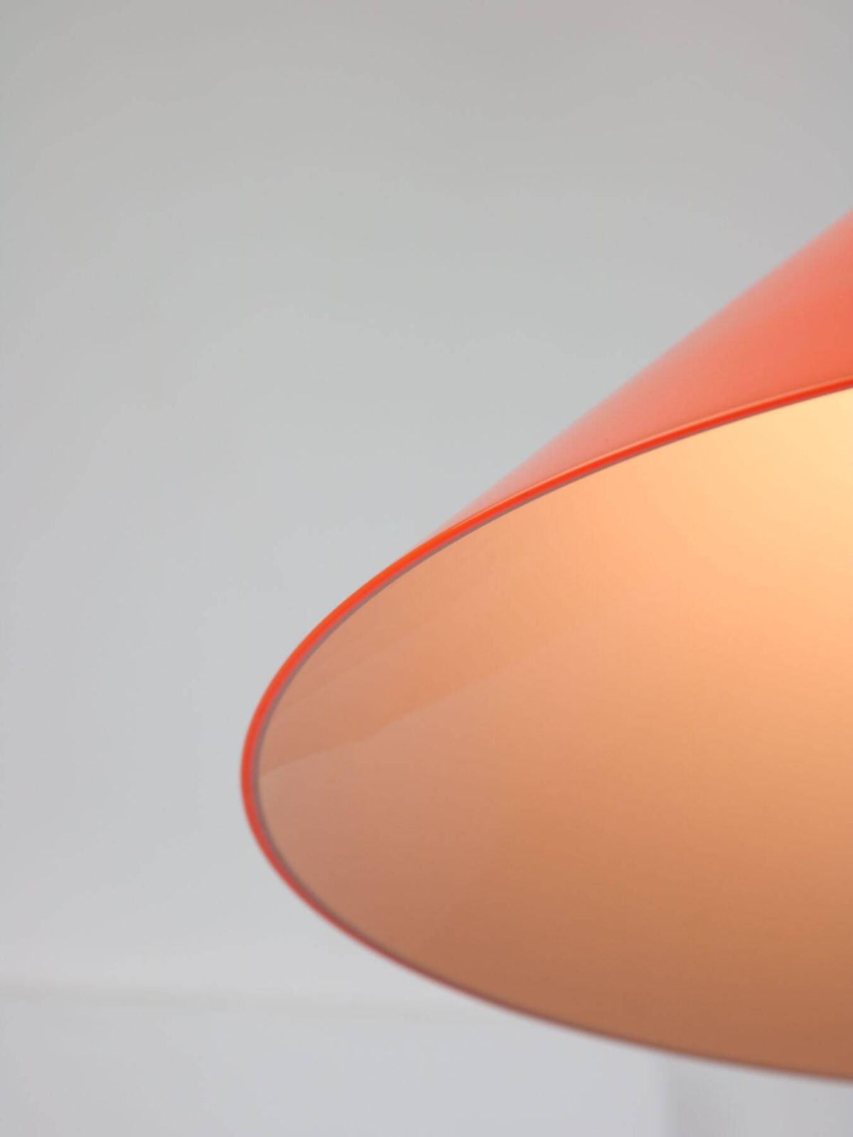 Mid Century Modern Italian Orange Plexiglass And Brass Pendant Lamp 1960s photo vintage