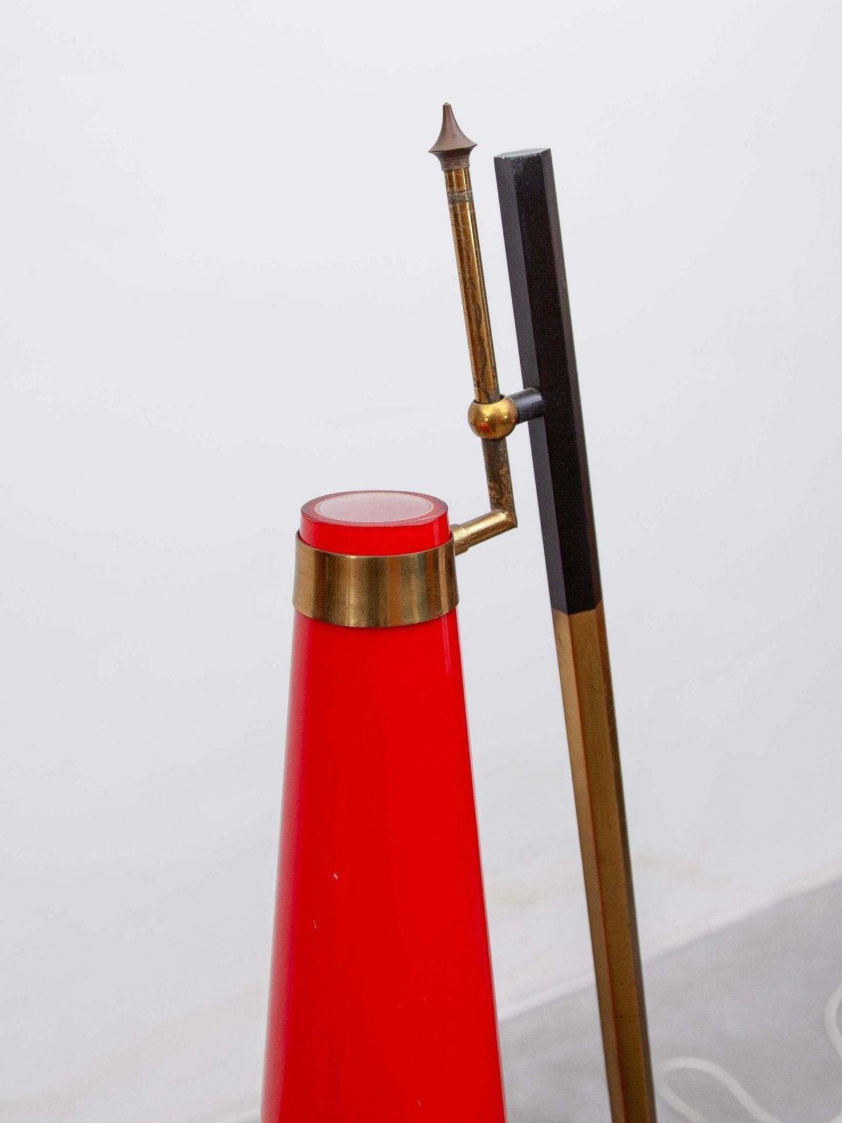 Stilnovo Red Glass Shade Floor Lamp, 1960 Designed By Vistosi photo buy