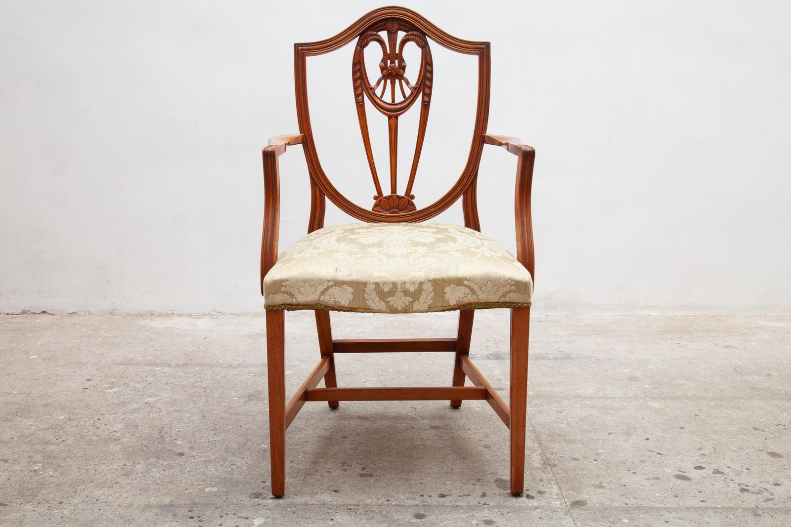 Shield Back Wheatsheaf Design Dining Arm Chairs In Style Of Hepplewhite photo furniture