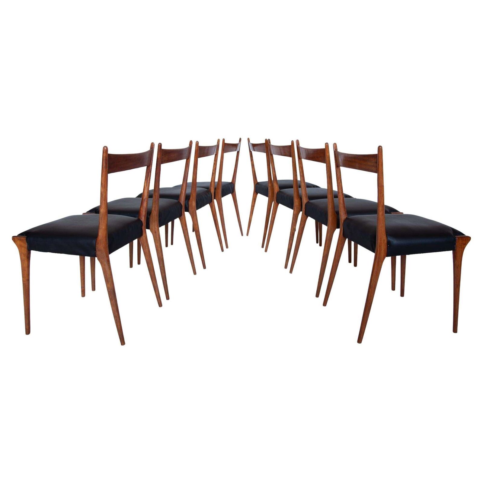 Alfred Hendrickx Set Of Eight Dining Chairs Model S2, 1958, Belgium For Belform