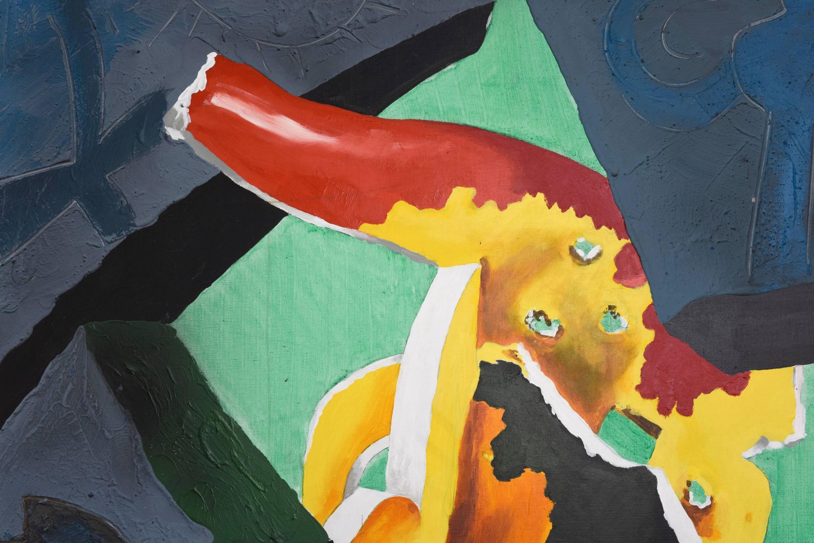 Large Painting By Cesar Bailleux, His Imagination "The Tempel" 1989 photo Art