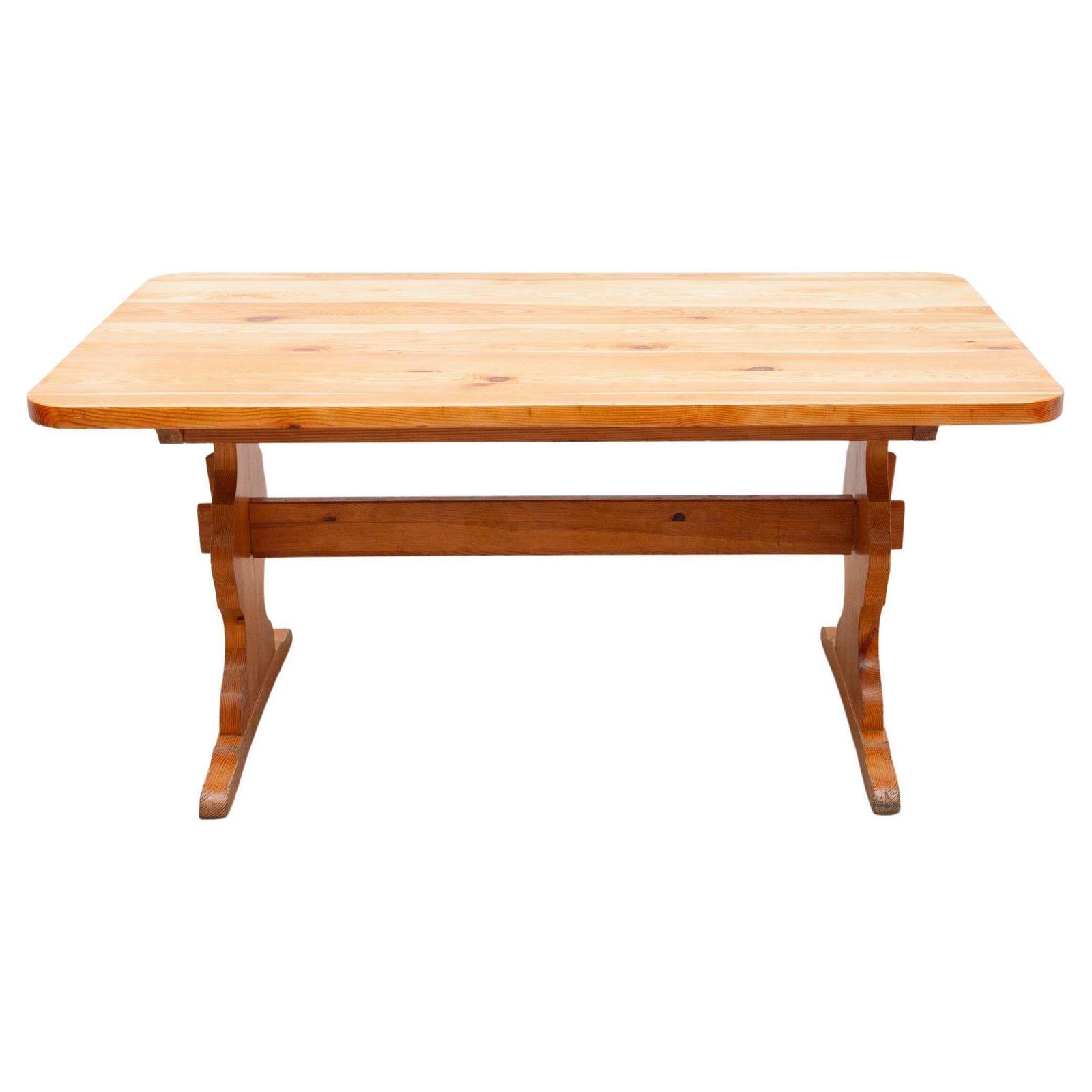 Alpine Inspired Brutalist Dining Table In Style Of Charlotte Perriand, 1960s