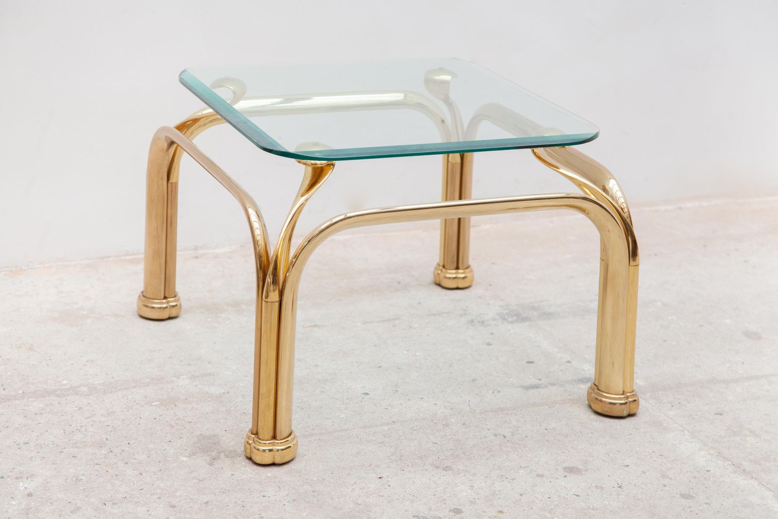 Set Of Two Brass Side Tables With Abstract Swan Neck photo 2755.0
