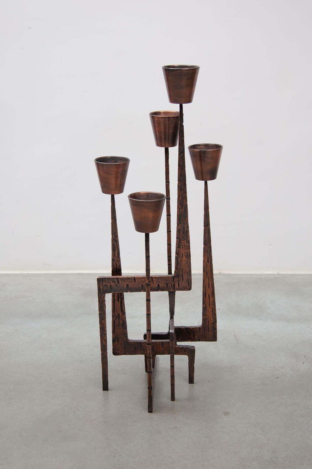 Brutalist Candelabra, Sculpture In Wrought Iron, 1970s, France photo Home Decor
