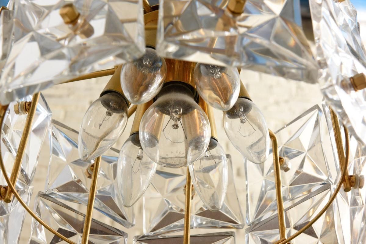 Kinkeldey Kristal Glass Chandelier, 1970s, Germany photo Lighting