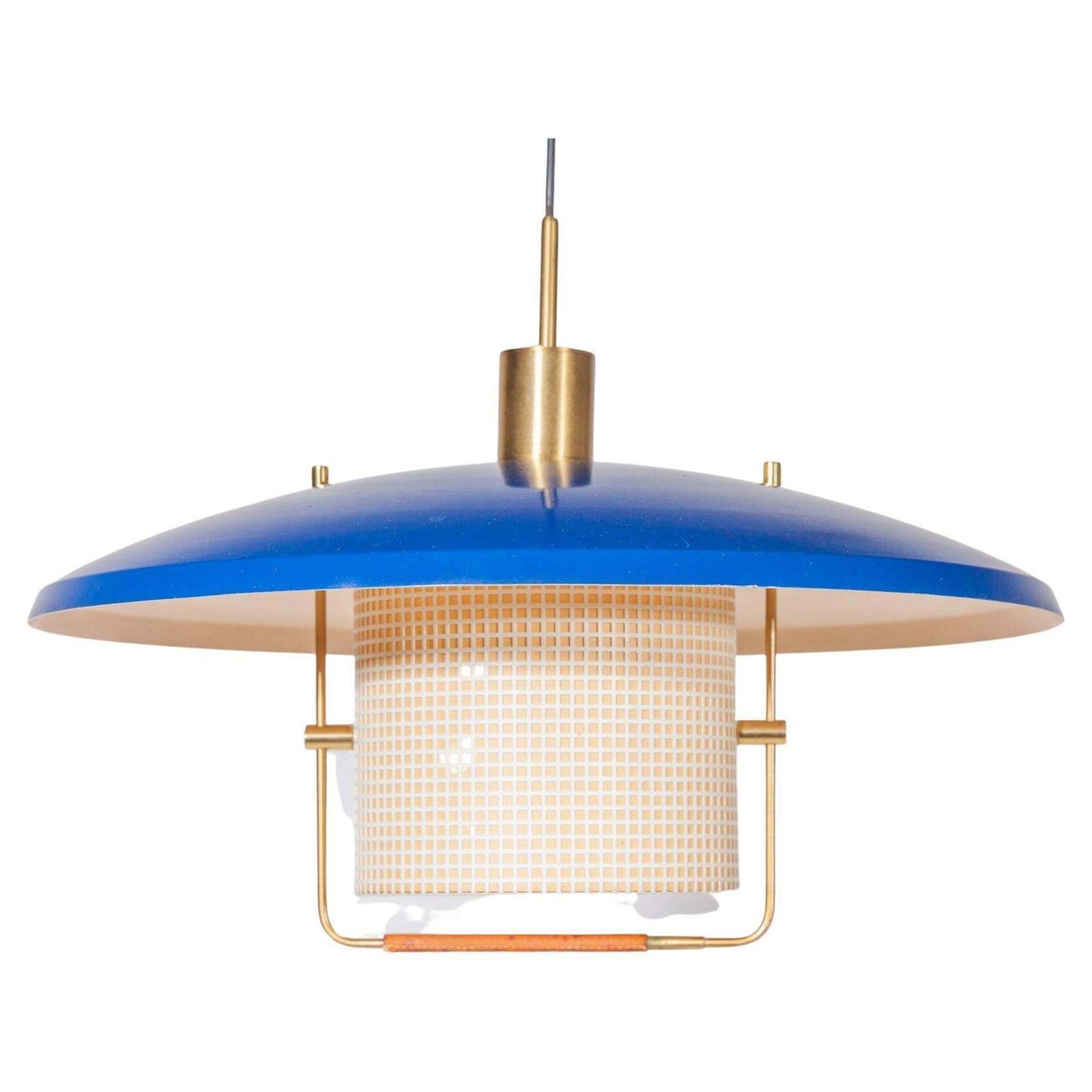 1950s Blue Counterweight Pendant By Gaetano Sciolari For Stilnovo