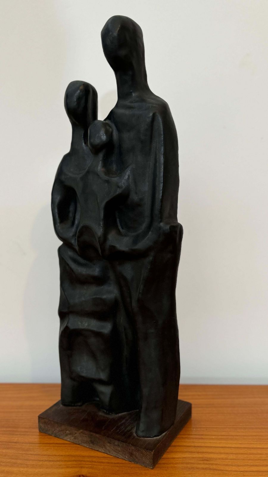 Abstract Family Sculpture In Black Glaze By Elie Van Damme, Belgium, 1960s photo for sale