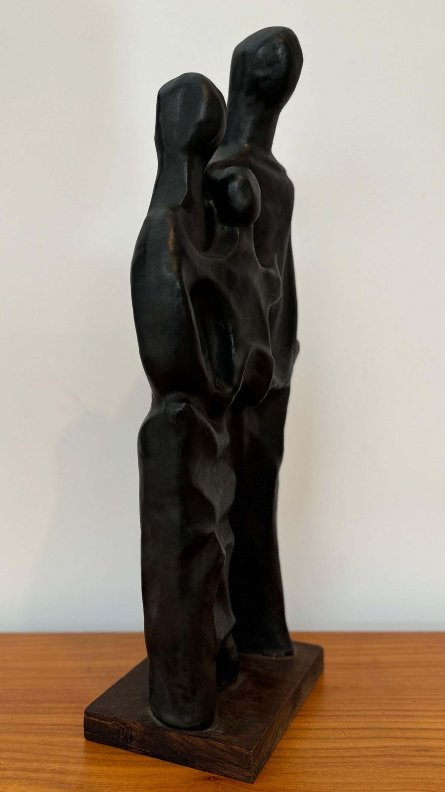 photo furniture Abstract Family Sculpture In Black Glaze By Elie Van Damme, Belgium, 1960s