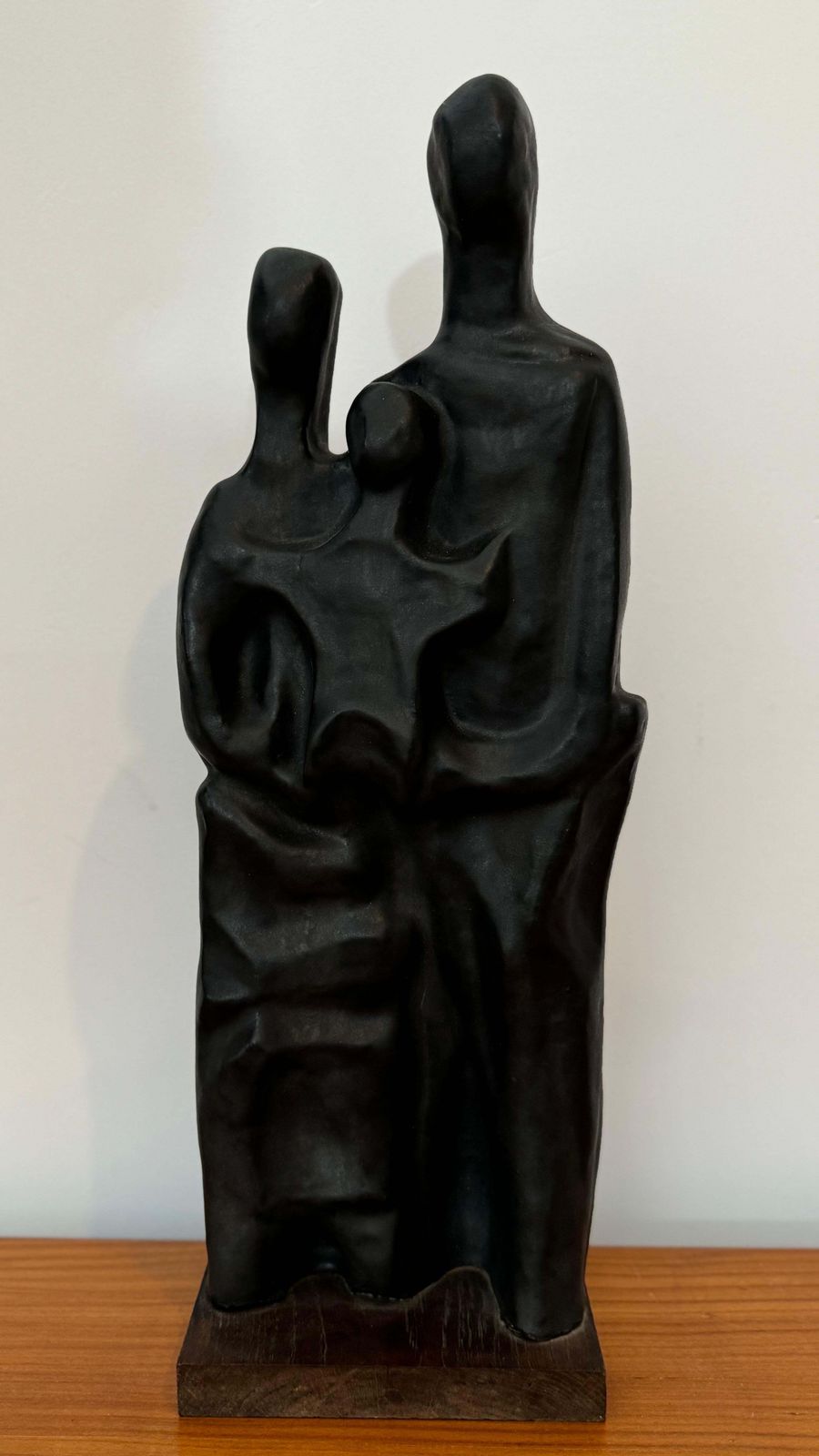 photo buy Abstract Family Sculpture In Black Glaze By Elie Van Damme, Belgium, 1960s