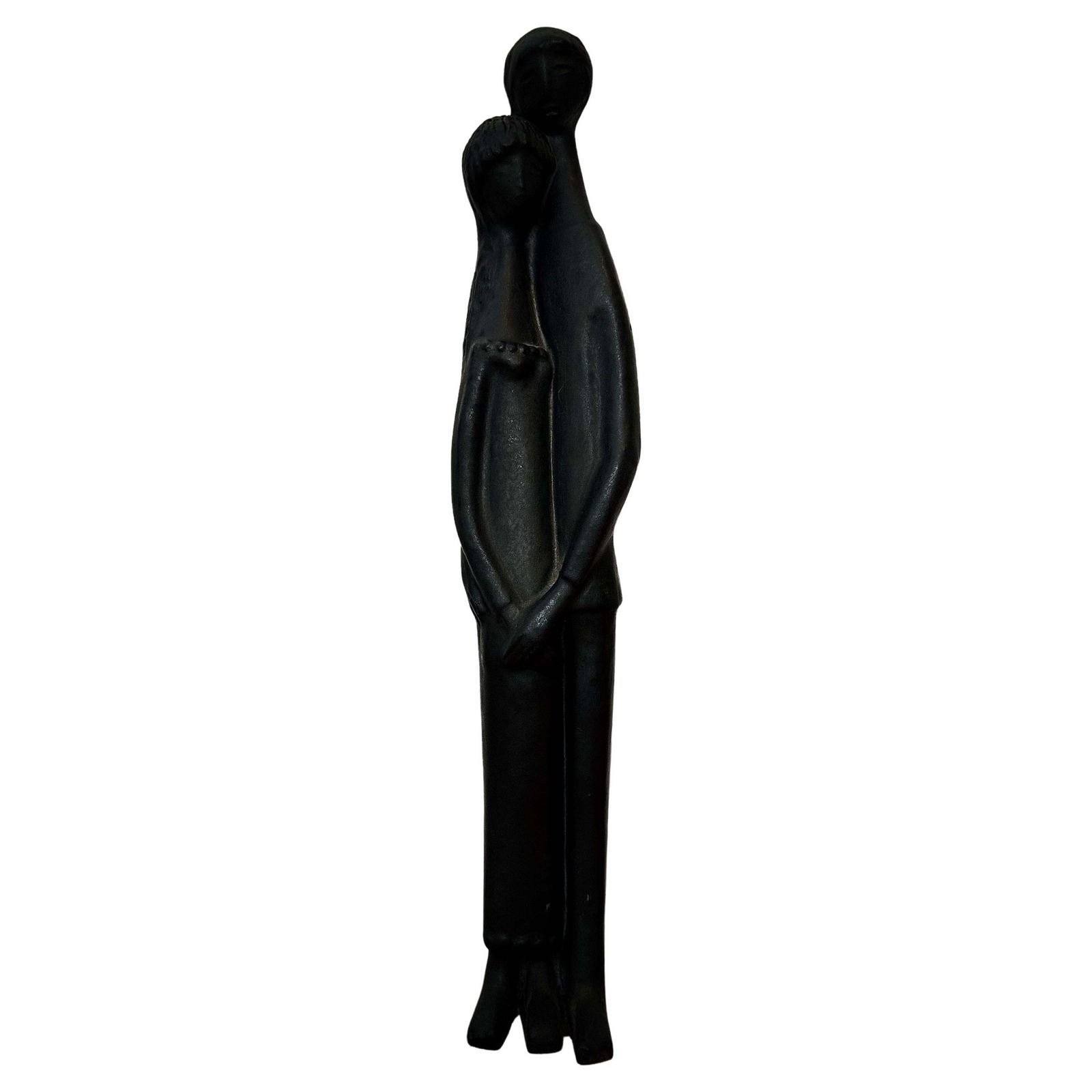 Black Glazed Sculpture Ceramic By Elie Van Damme, Belgium, 1960s photo for sale