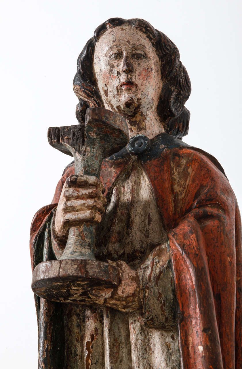 Works Of Art Polychrome Guardian Angel With Candelabrum, Netherlands photo Home Decor