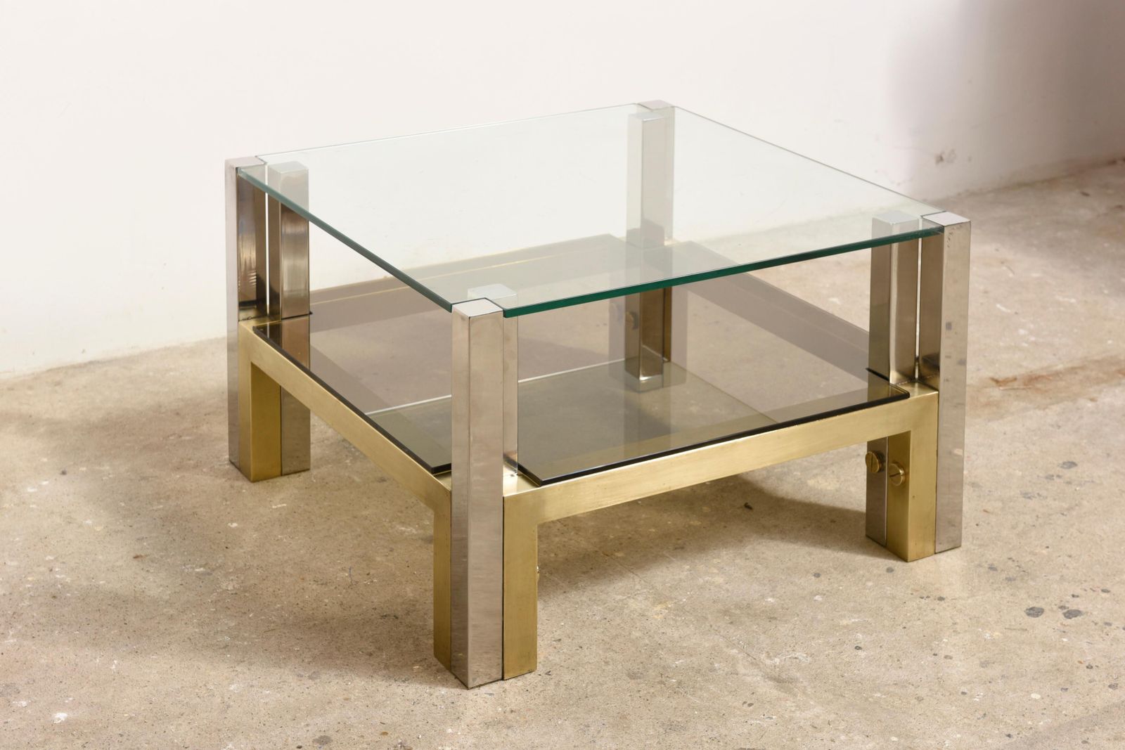 Brass Coffee Table By Alfredo Freda For Cittone Oggi, 1970s, Italy photo vintage