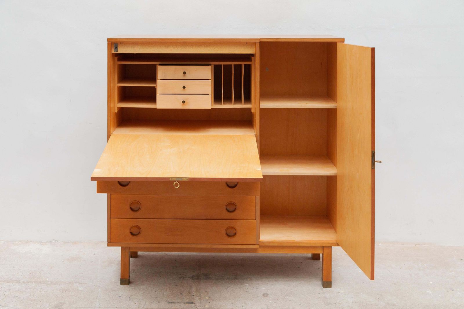 Mid Century Modern Desk Sideboard Bureau Secretaire Belgium Design, 1960s photo for sale