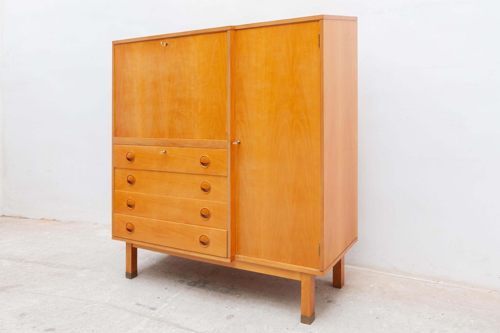 Mid Century Modern Desk Sideboard Bureau Secretaire Belgium Design, 1960s photo vinterior