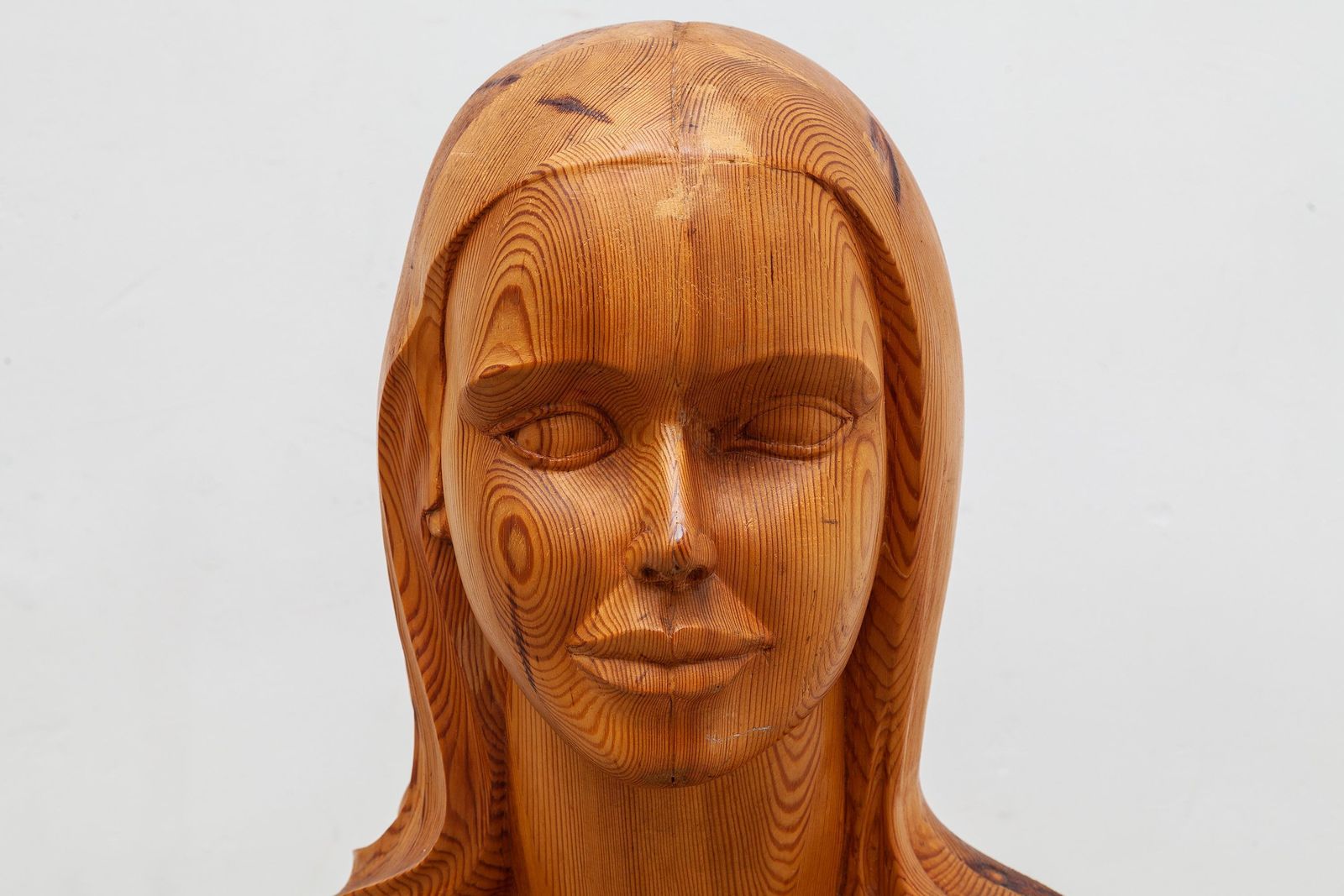 French Women Bust Sculpture "Marianne" Godess Of Liberty In Solid Wood, 1960s photo buy