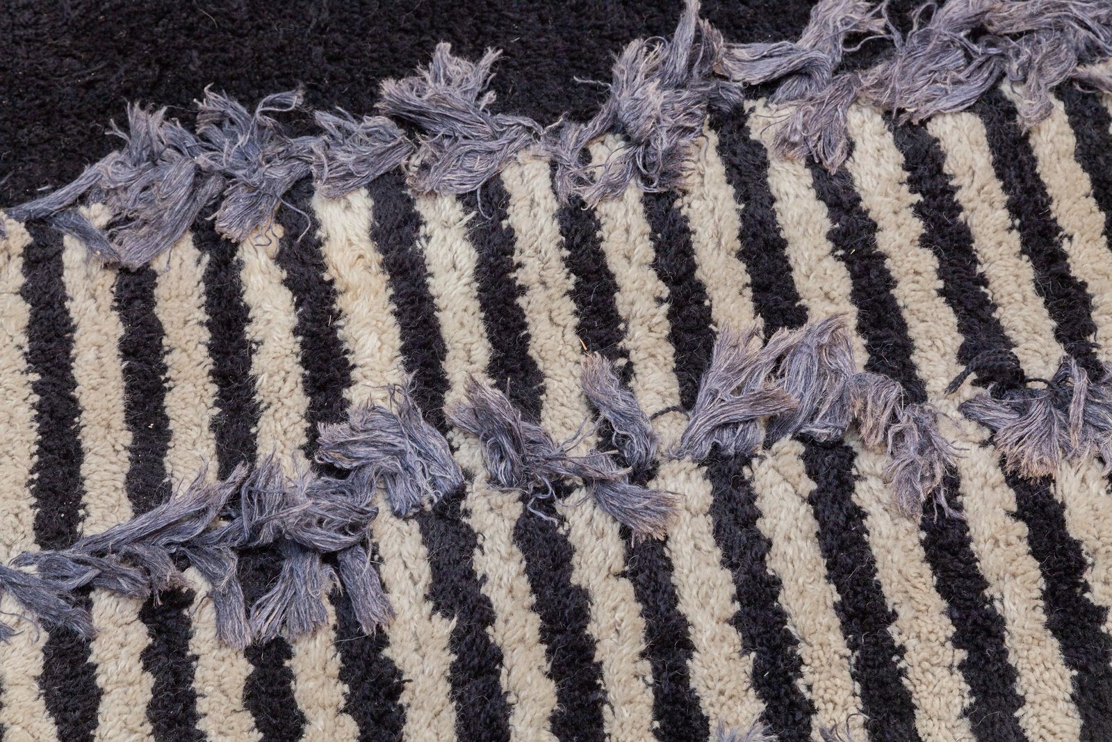 Op Art Round Rya Black And White Rug Wall Hanging Carpet, 1960s, Sweden photo Textiles