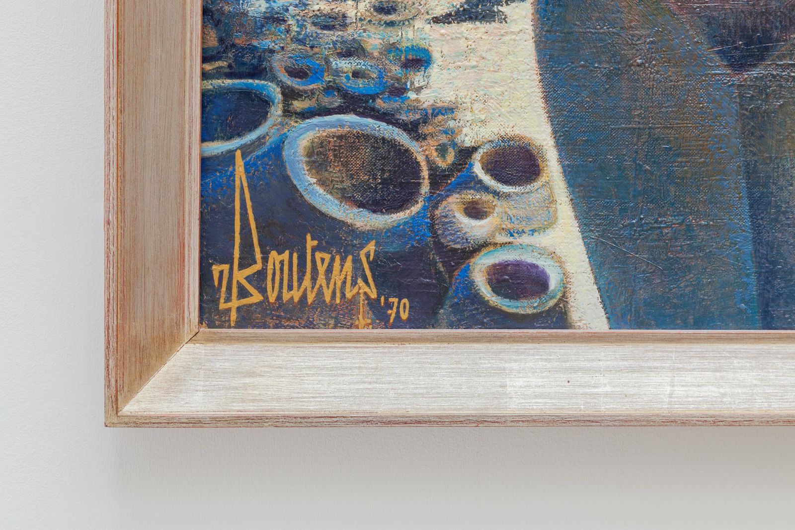 Surrealistic Oil Painting On Canvas, 1970s, Signed photo vinterior