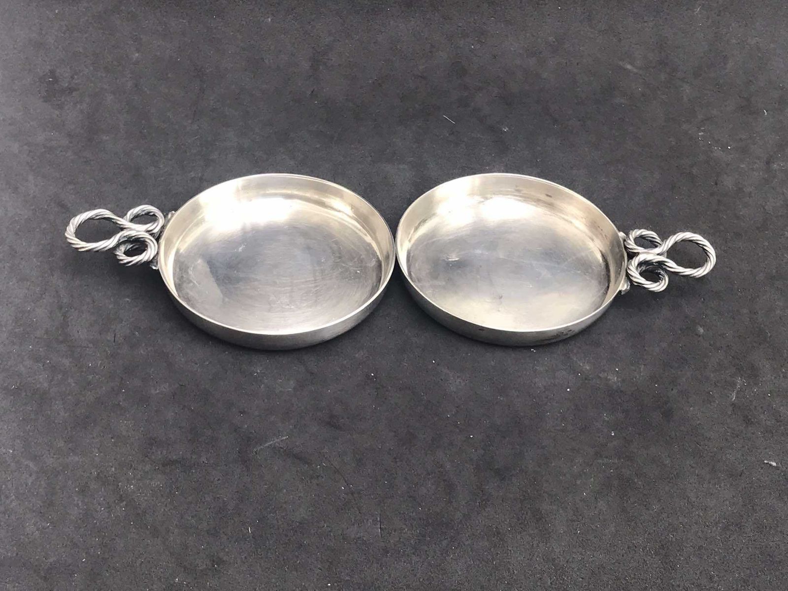 Christofle Set 2 Small Dishes/ Taste Wine, Coasters/ Individual Ashtrays Rare Silver Plated Table Decor Gift For Hostess Smoker Tobacciana photo furniture