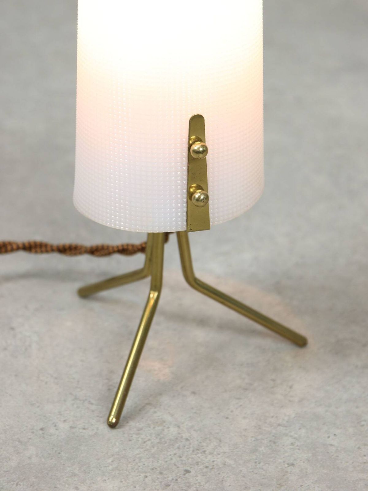 Mid Century Italian Plastic And Brass Table Lamp photo for sale