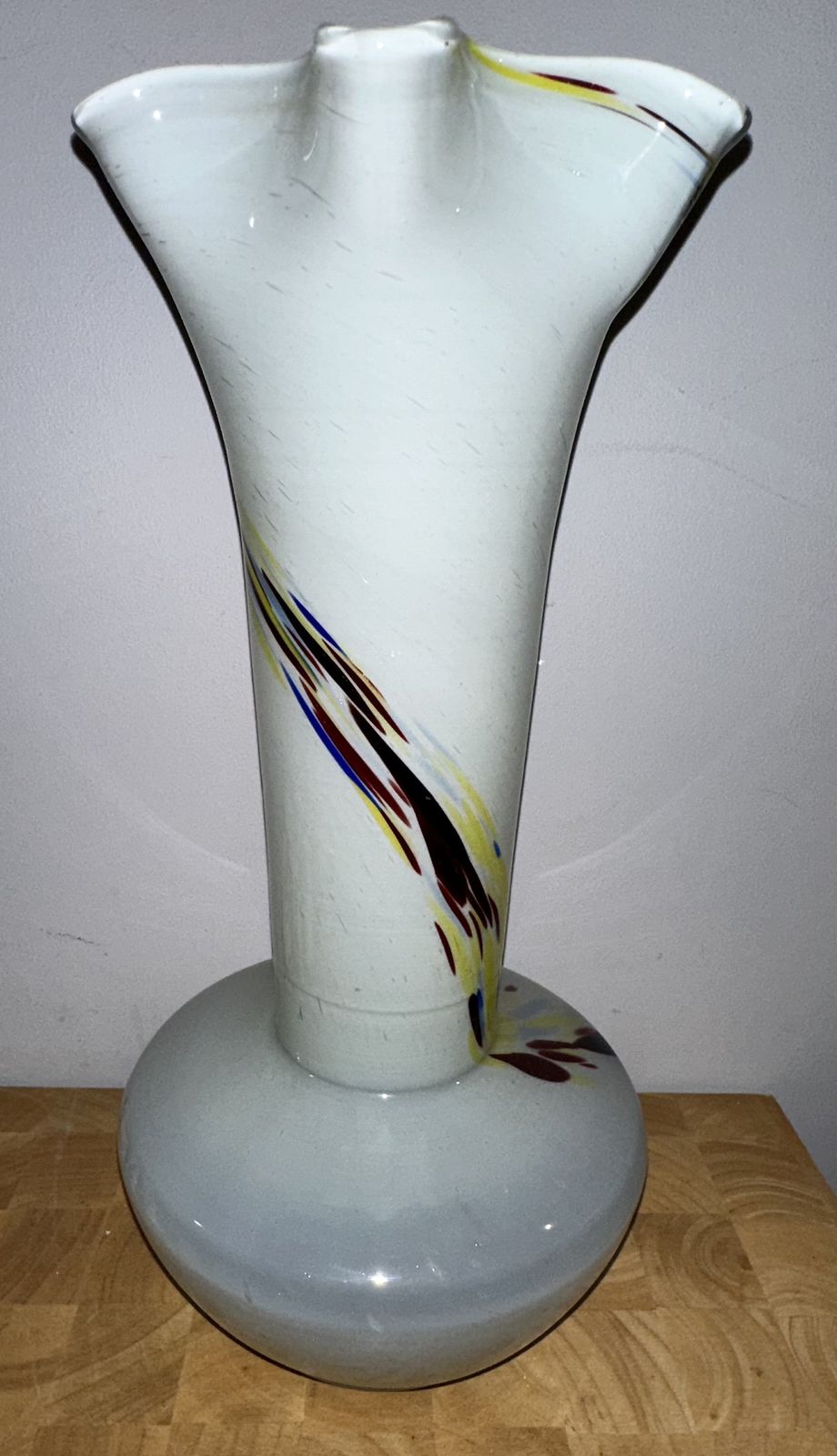 Handmade Vintage Large Murano Art Glass Vase photo 80.0