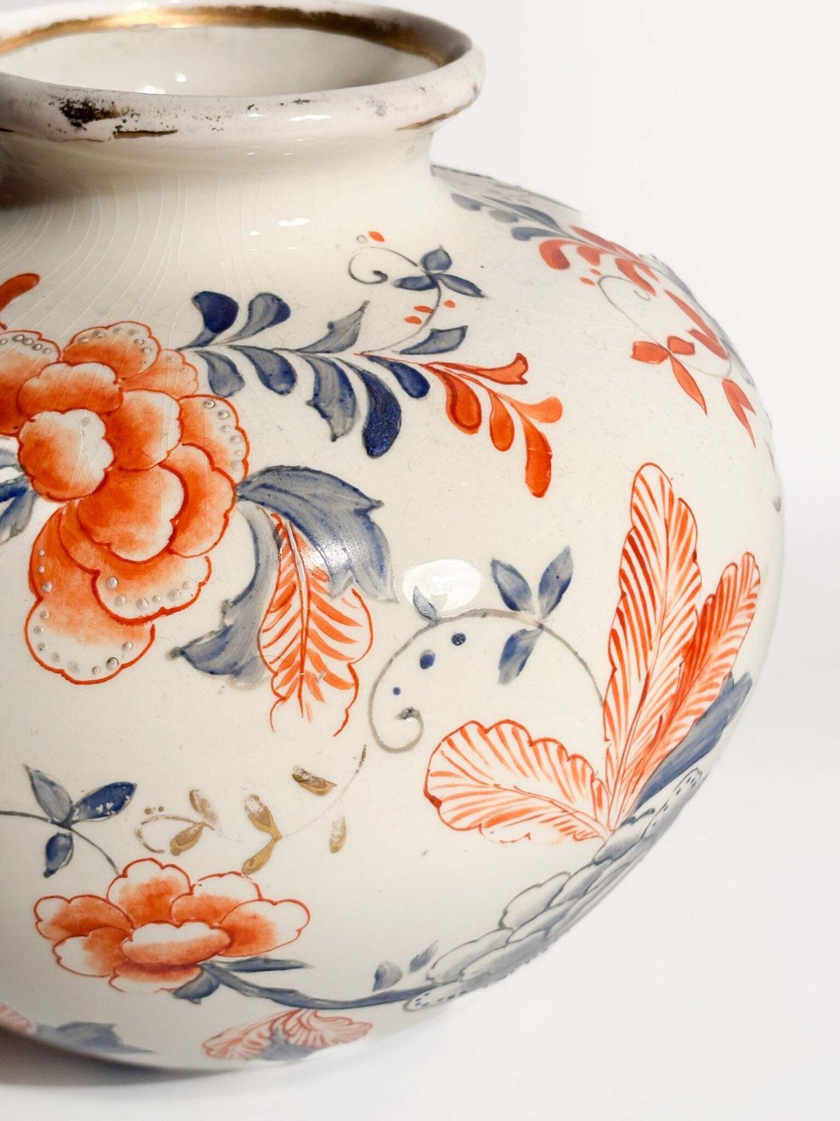 Laveno Ceramic Vase With Hand Painted Floral Motif 1940s photo buy