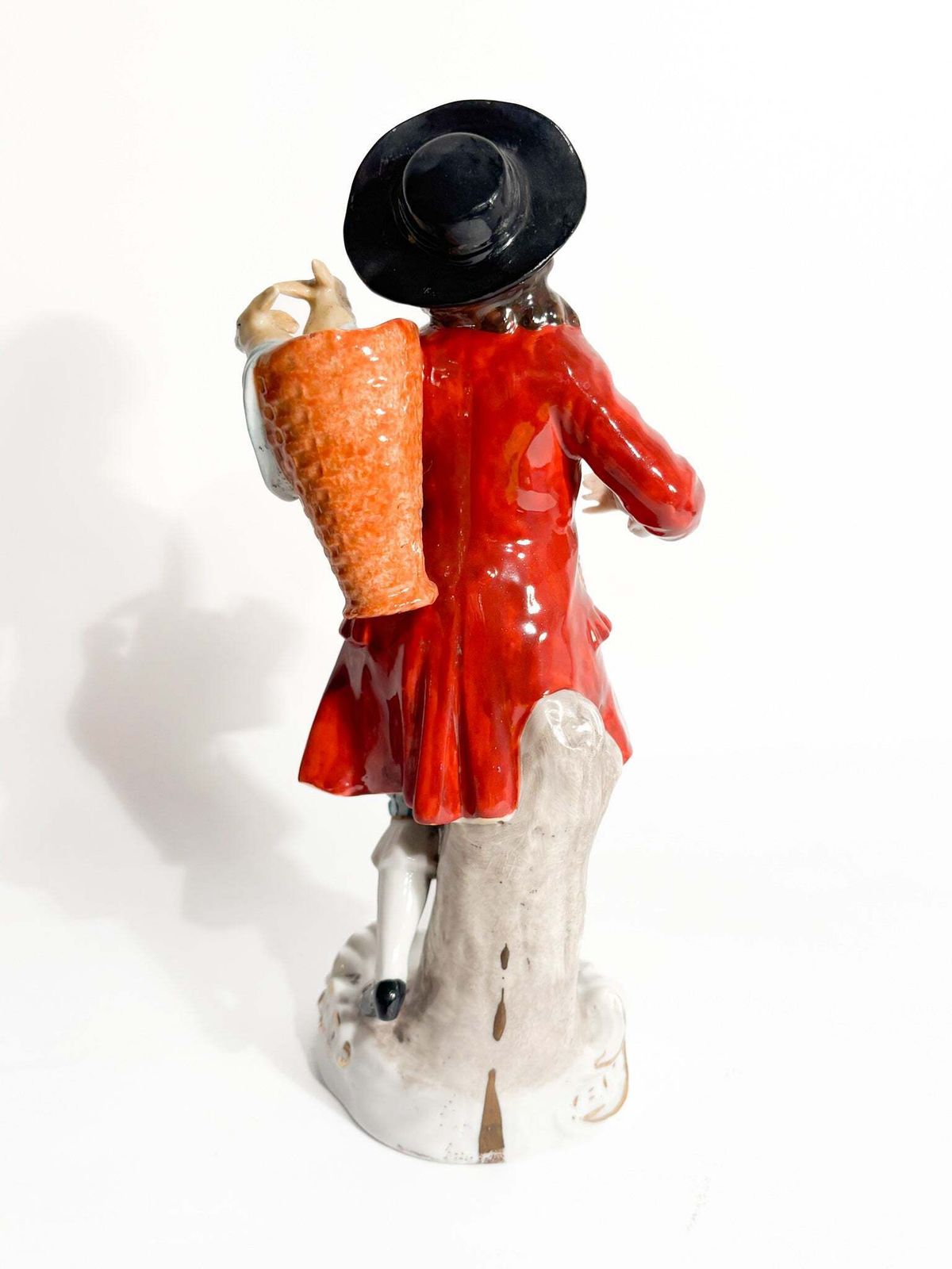 Polychrome Porcelain Figurine Sitzendorf Of Rabbit Seller From The 1800s photo buy