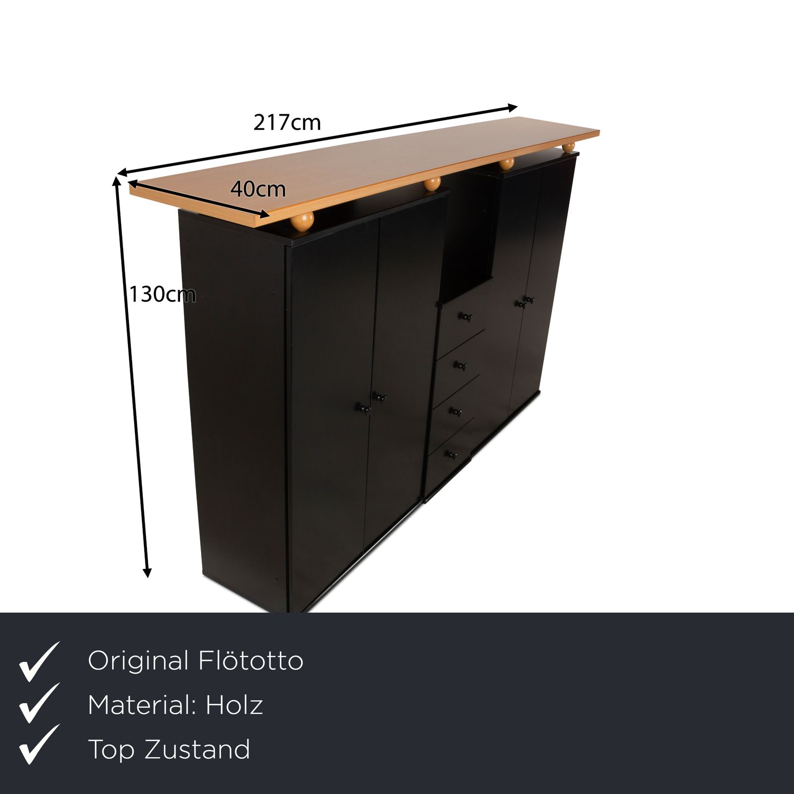 Buffet Flötotto en bois noir photo furniture