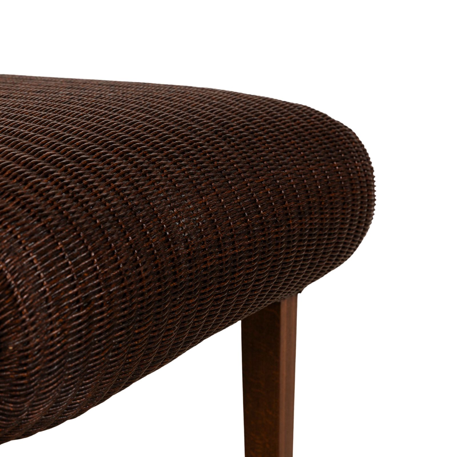 Lot de 4 chaises de salle à manger Lloyd Loom en bois brun photo for sale