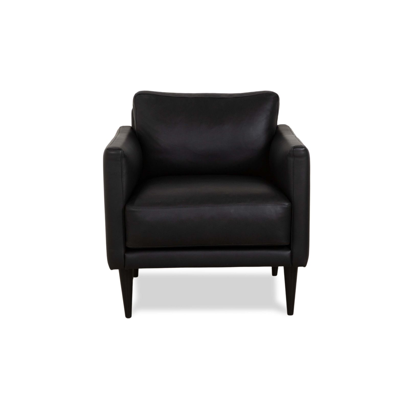 Fauteuil Violetta Edita en cuir noir anthracite photo vinterior