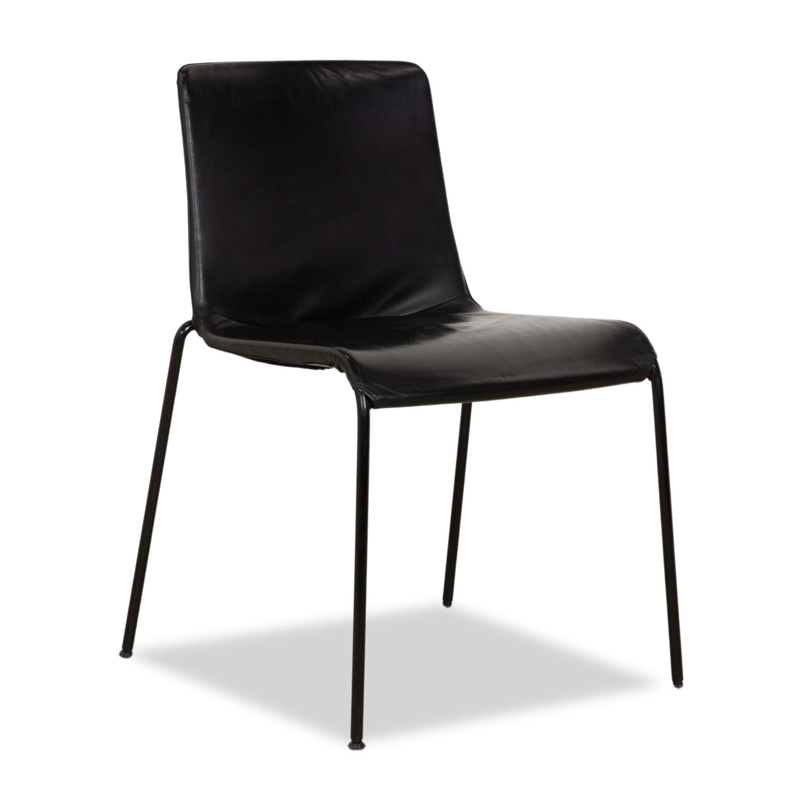 Set Of 8 Walter Knoll Liz 1300 Leather Chairs Black photo for sale