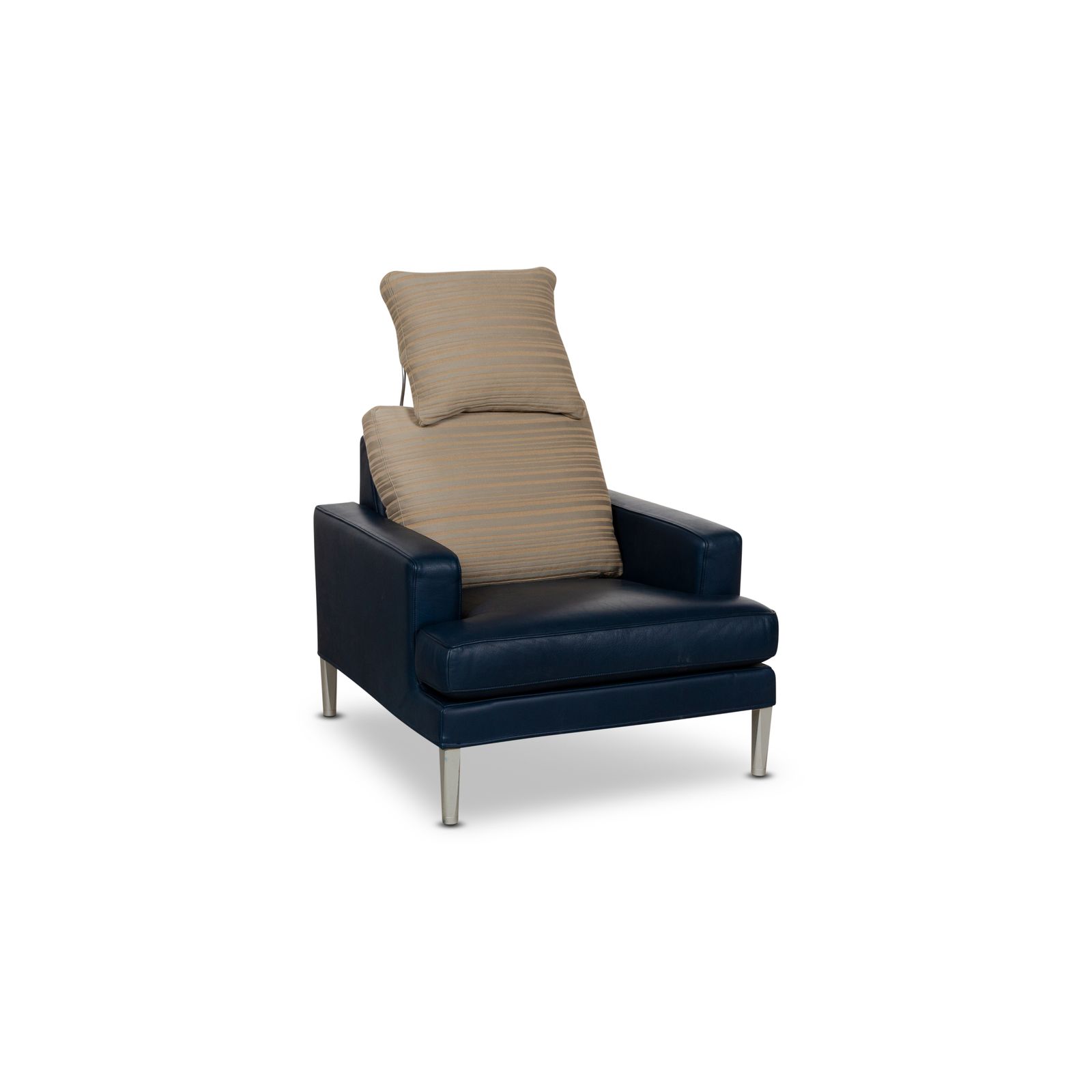 Fauteuil Fsm Clarus en cuir bleu et marron photo Mobilier
