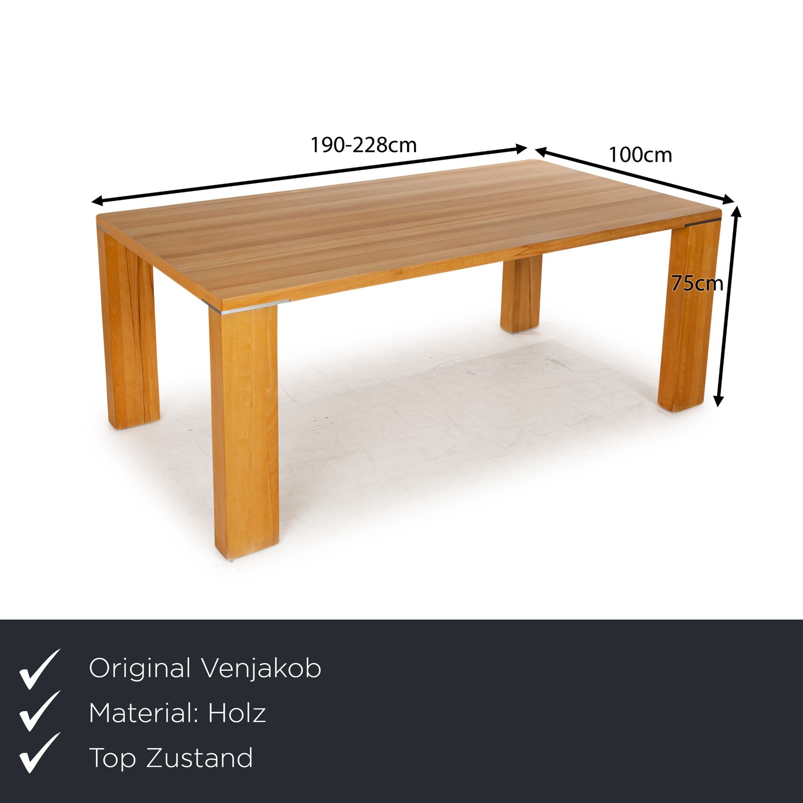Venjakob Multiflex Wooden Dining Table Brown Manual Function photo furniture