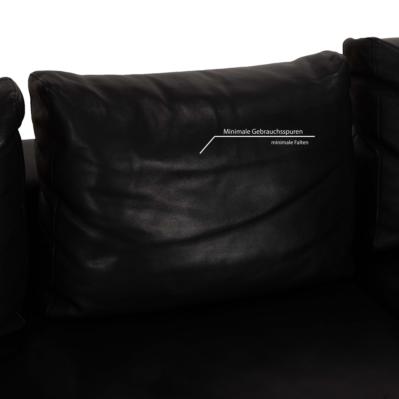 Canapé d'angle Minotti Hamilton en cuir noir, récamière droite à fonction manuelle photo for sale