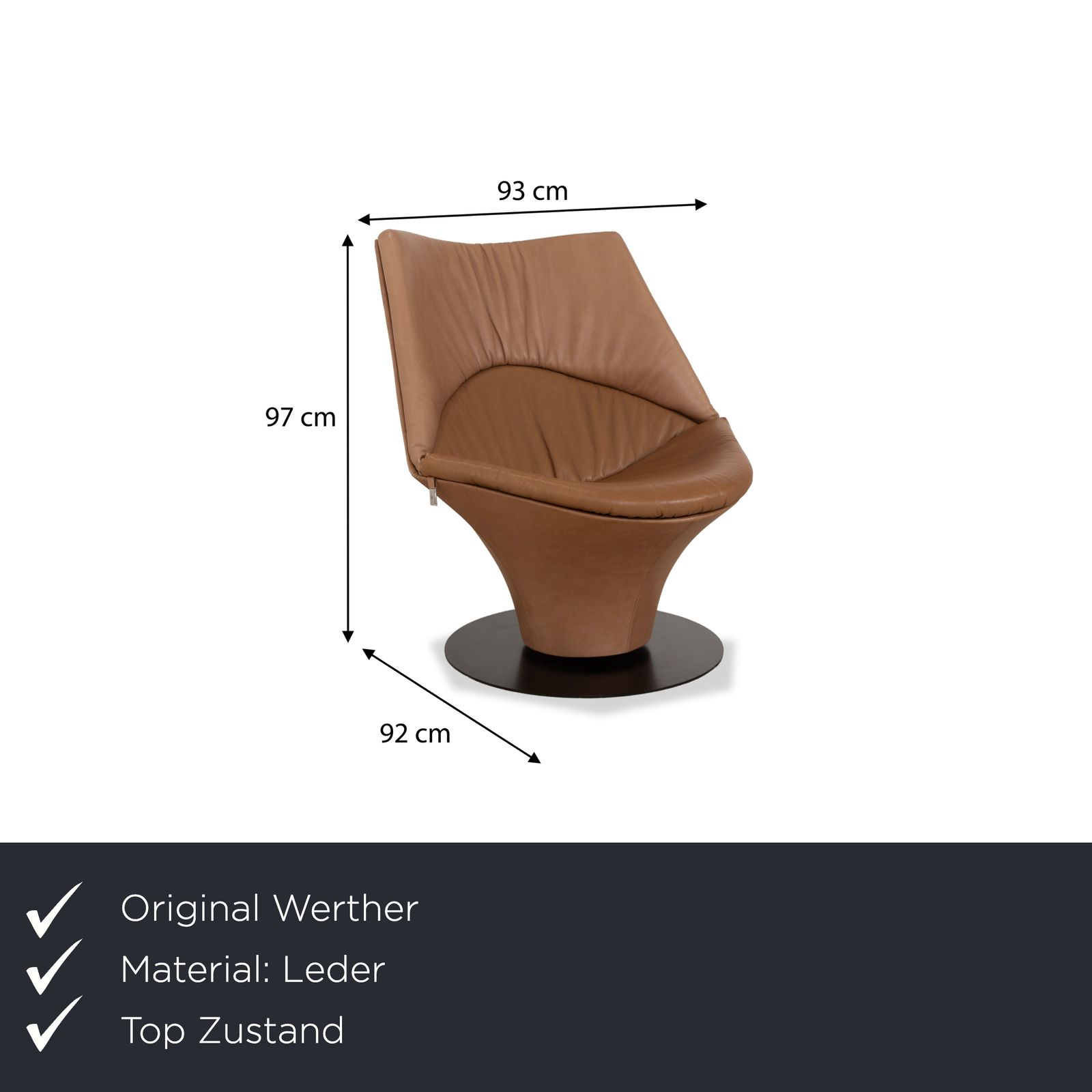 Werther W 100 Leather Armchair Beige Brown photo furniture