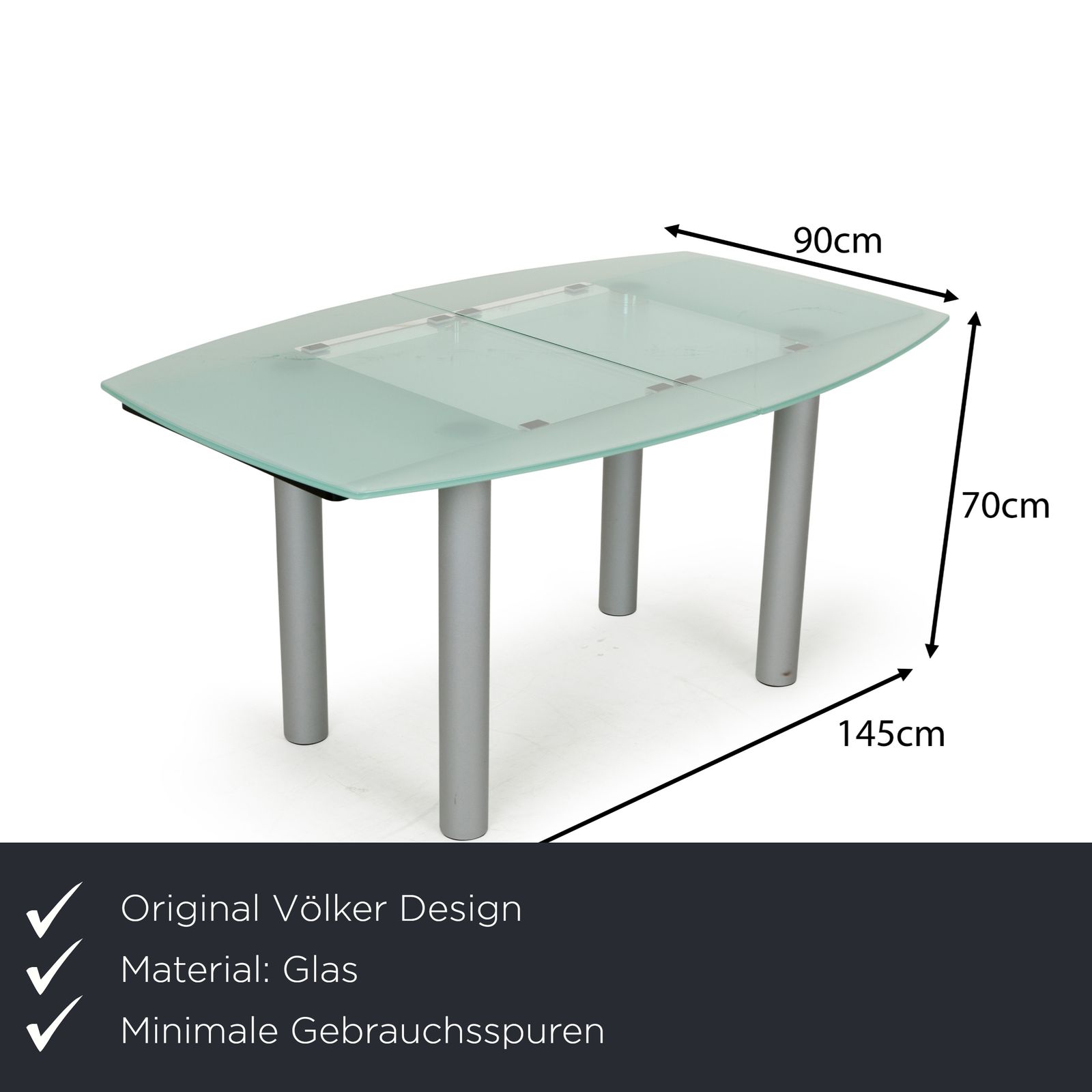 Völker Design Pescara Glass Dining Table Grey Dining Room photo furniture