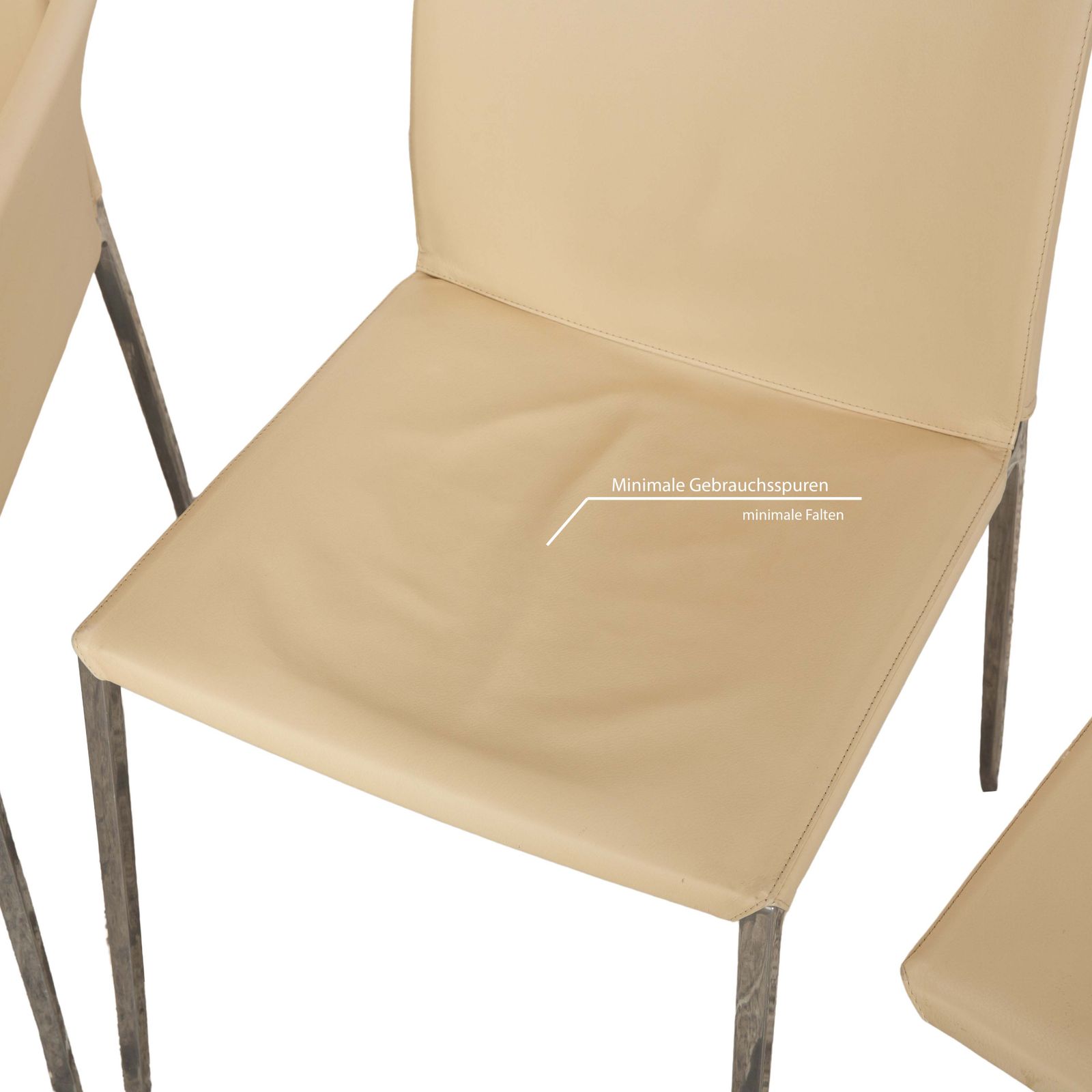 Set Of 6 Zanotta Lia Leather Chair Cream Beige Egg Colored photo for sale